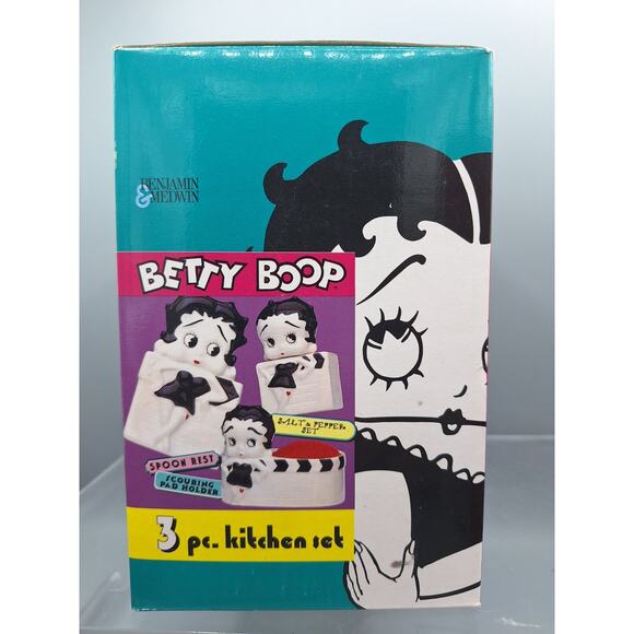 Vintage Super Rare Betty Boop Black And White Kitchen Table Set of 3 - Picture 2 of 16